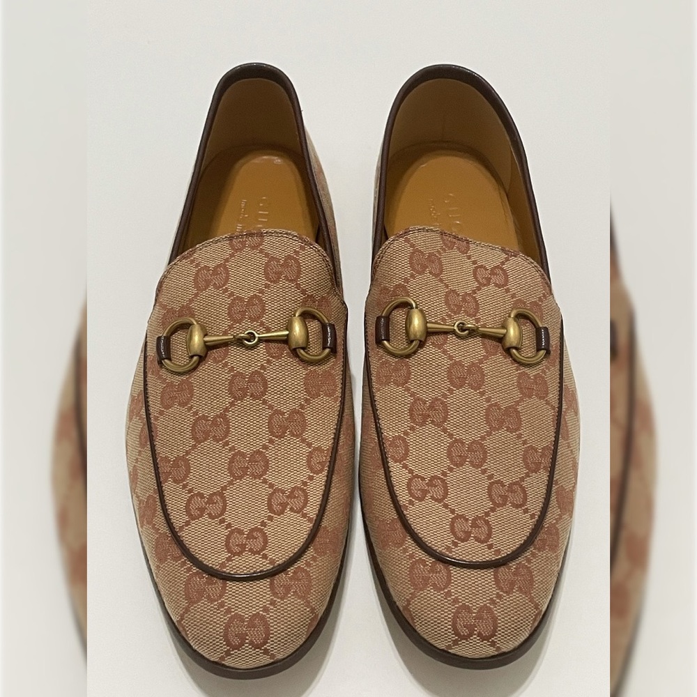 Gucci New Jordaan Horsebit Supreme Canvas Loafers